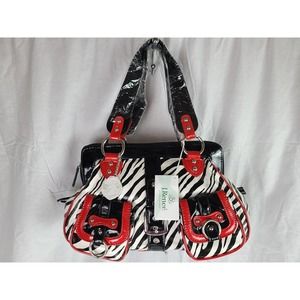 J. Renee Zebra Purse with Red Trim - NWT